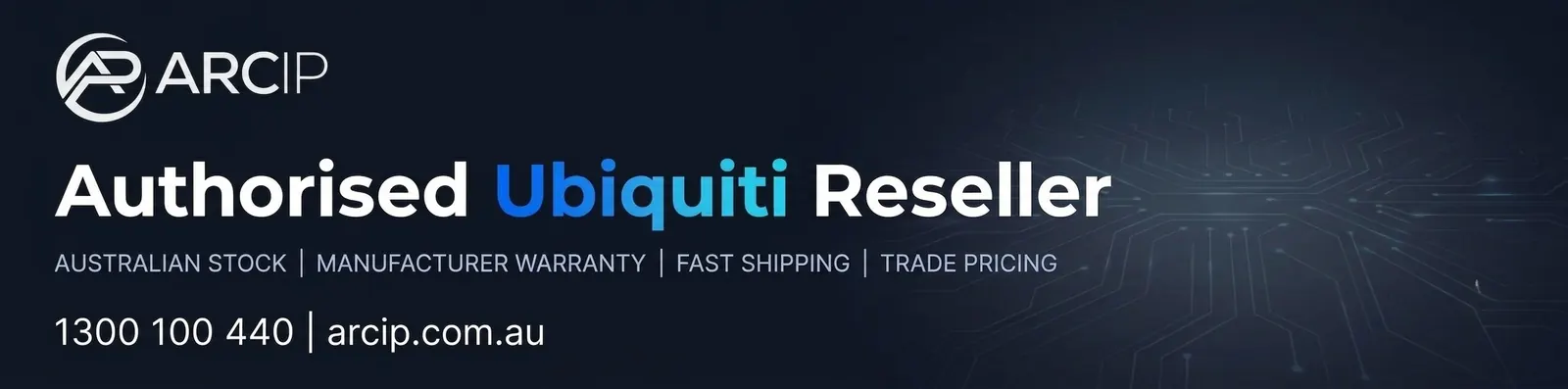 ARC IP Networks, authorised Ubiquiti reseller in Australia — Australian stock, manufacturer warranty, fast shipping, trade pricing.