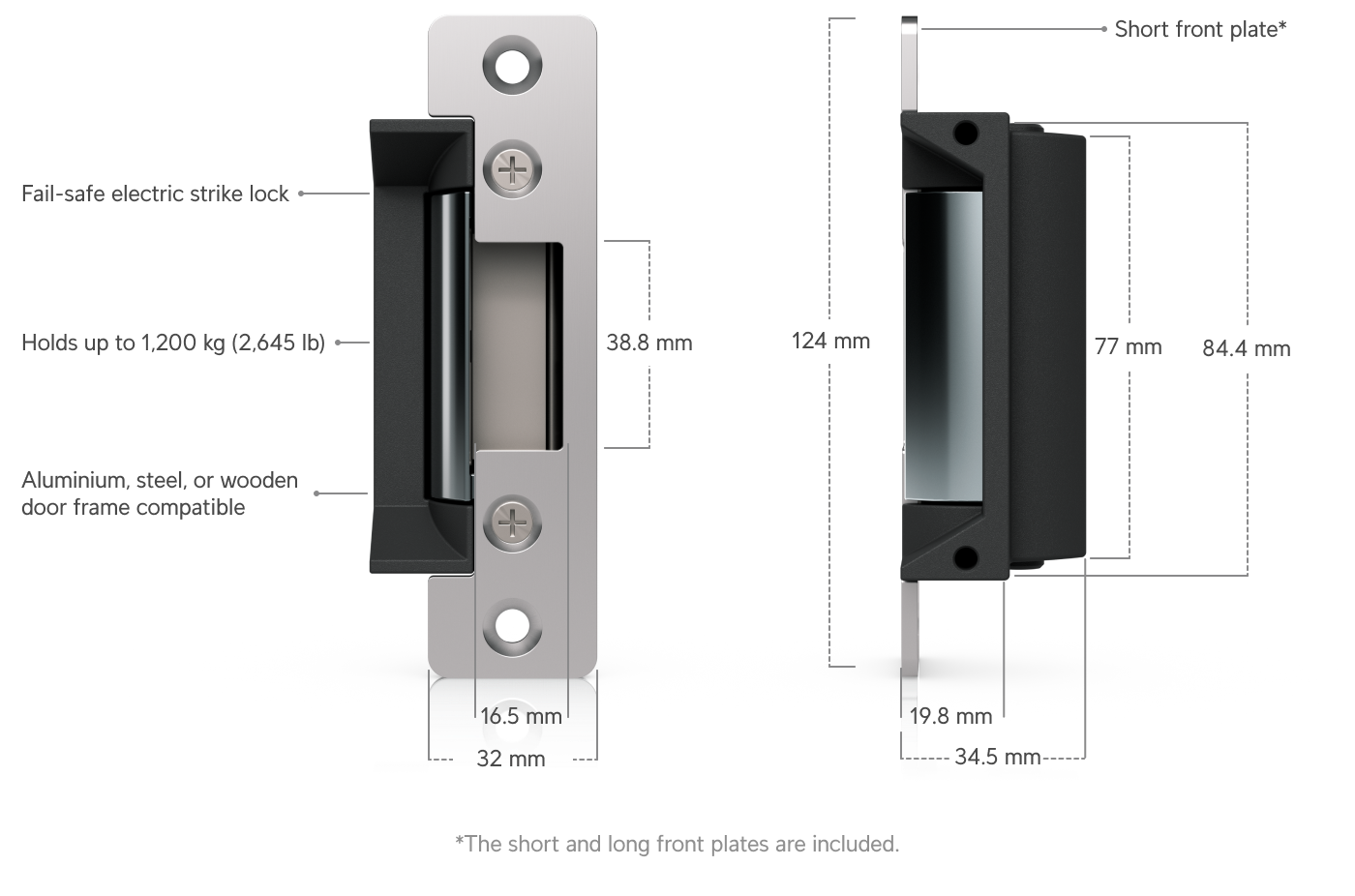 UACC-Lock-Strike-Safe-15mm dimensions