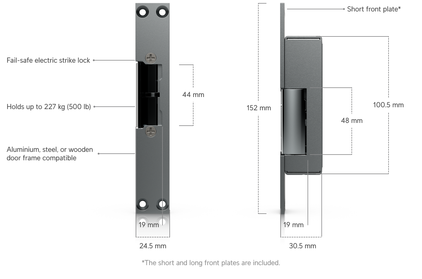 UACC-Lock-Strike-Safe-8mm dimensions