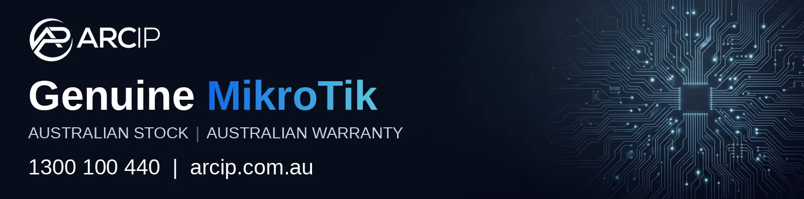 ARC IP Networks, Australian supplier of genuine MikroTik networking hardware — Australian stock, Australian warranty, fast shipping.
