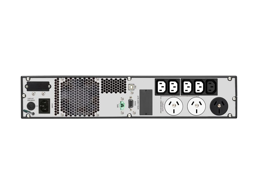 Rear panel of the PowerShield Commander RT 2000VA showing outlets and communication ports