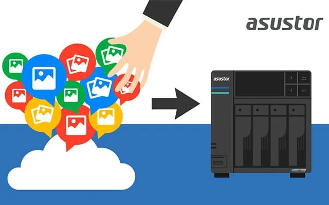 Photos moving from a cloud into an ASUSTOR NAS