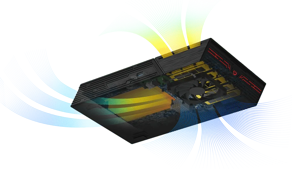 ASUSTOR Flashstor 12 Pro airflow illustration through the air duct