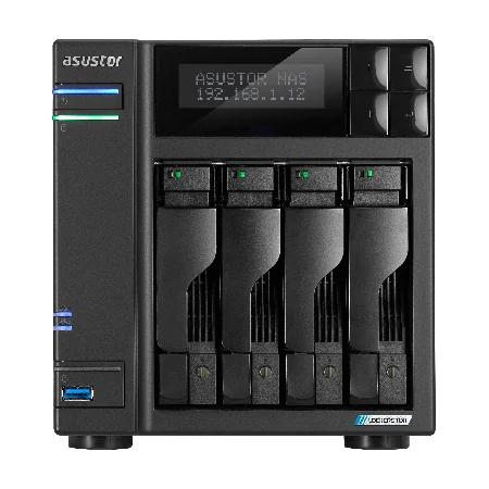 ASUSTOR Lockerstor 4 Gen2+ AS6704T v2 with LCD and four trays