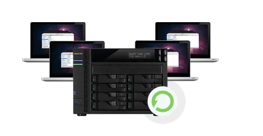 Several Mac laptops backing up to one ASUSTOR NAS