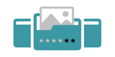 Icon of a rated photo library folder
