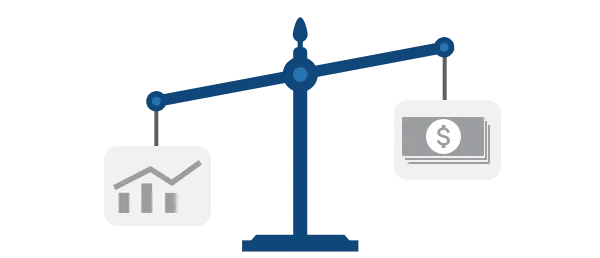 Scales balancing performance against cost