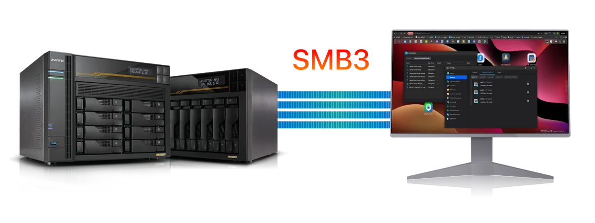 ASUSTOR NAS using SMB Multichannel to a computer for faster transfers