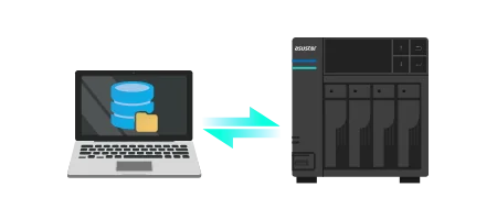 Laptop pulling cached content from a nearby ASUSTOR NAS