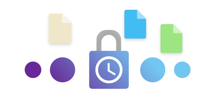 Files protected by a scheduled backup clock icon