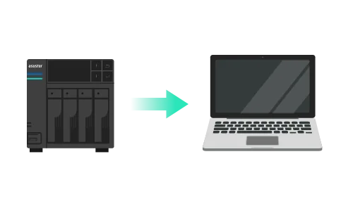 Backup from an ASUSTOR NAS to a laptop