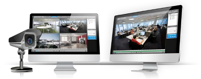 ASUSTOR Surveillance Center live view of an IP camera on a monitor