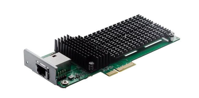 ASUSTOR AS-T10G3 PCIe card with 10GbE port and two M.2 SSD slots