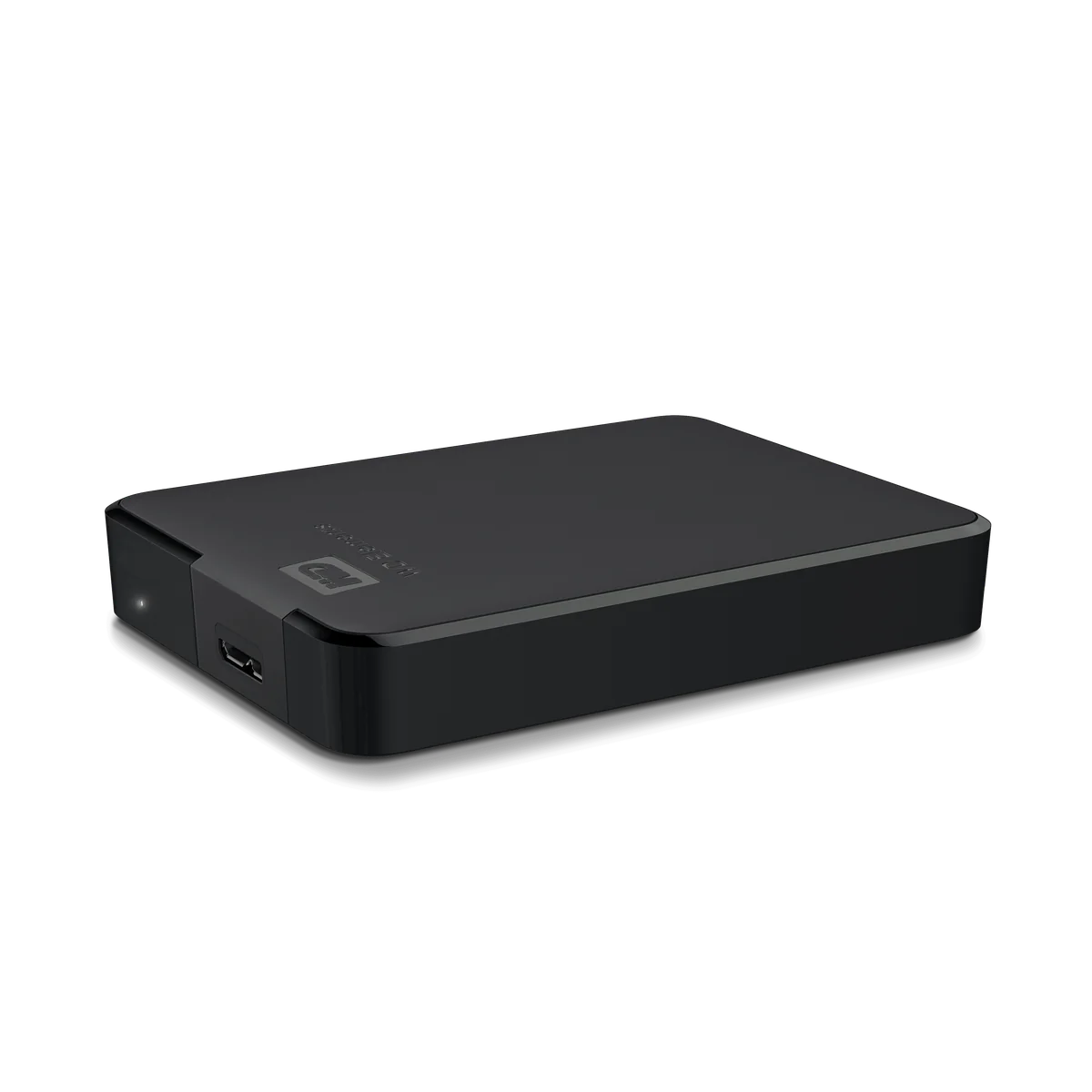 WD Elements Portable USB 3.0 lying flat, showing the Micro-B USB port