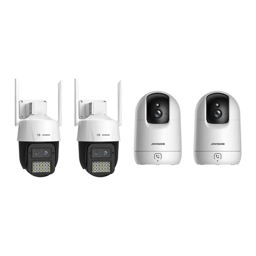 Jovision Wi-Fi security camera pack with two outdoor and two indoor pan tilt cameras