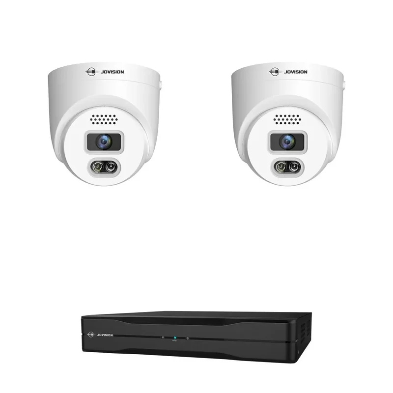 Jovision 2 Camera 5MP Starter System: 2 × 5MP turret, 4-channel PoE NVR (2 spare)