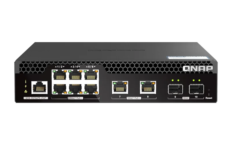 QNAP QSW-M2106PR-2S2T 10GbE and 2.5GbE PoE++ web managed switch