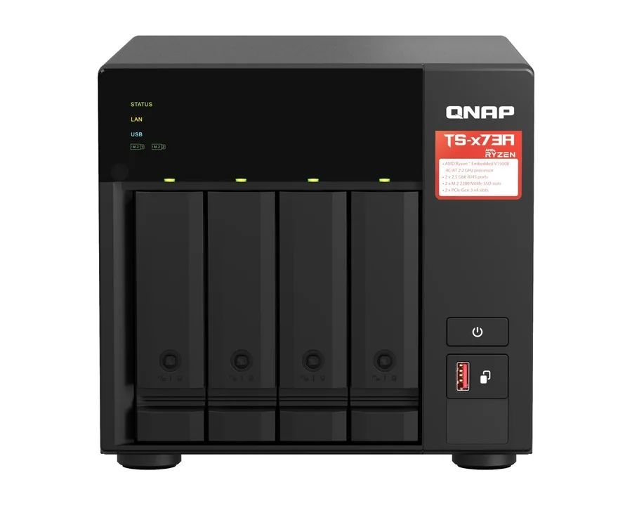 QNAP TS-473A 4-bay NAS that supports QTS or QuTS hero