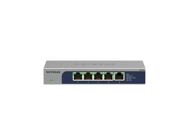 Netgear MS105 5-port 2.5G multi-gigabit unmanaged switch in a metal case
