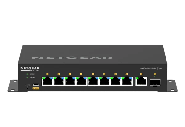 Netgear GSM4210PD M4250-9G1F-PoE+ fanless desktop AV switch