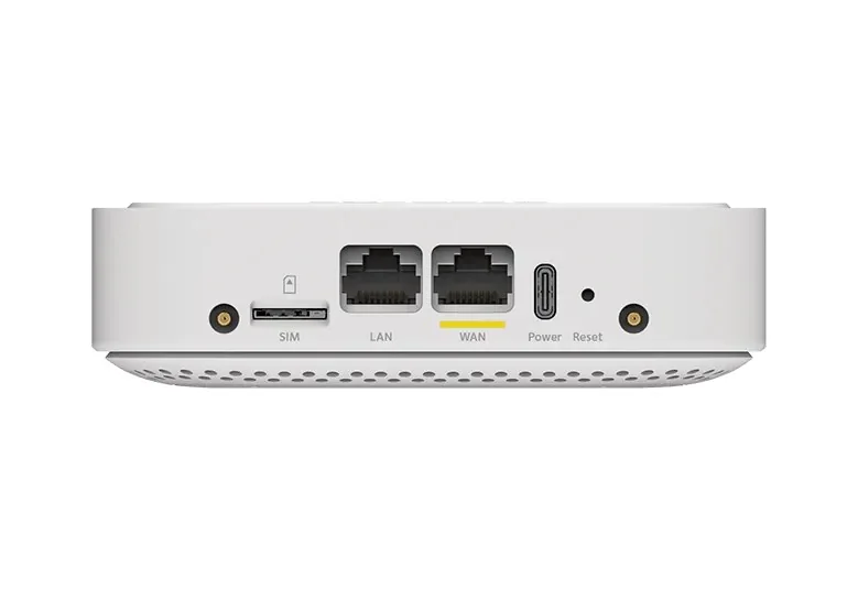 Netgear LM1200 4G LTE modem showing two Gigabit Ethernet ports