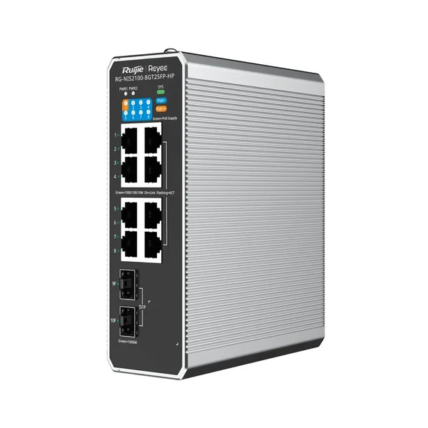 Ruijie RG-NIS2100-8GT2SFP-HP industrial DIN-rail PoE switch