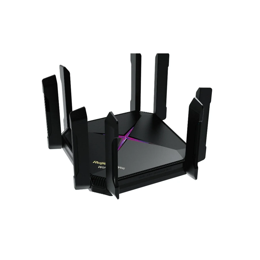 Ruijie RG-EW6000GX black Wi-Fi 6 router with eight antennas