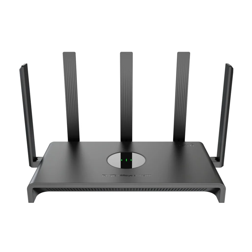 Ruijie RG-EW3000GX black Wi-Fi 6 router with five antennas