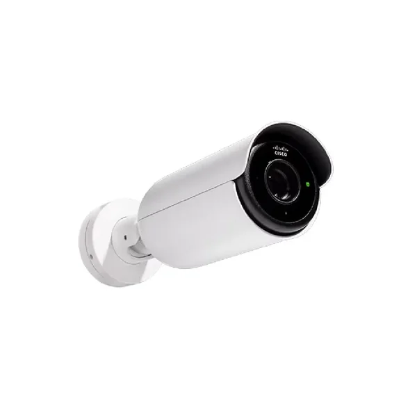 Cisco Meraki MV53X outdoor 4K varifocal bullet camera on its wall mount