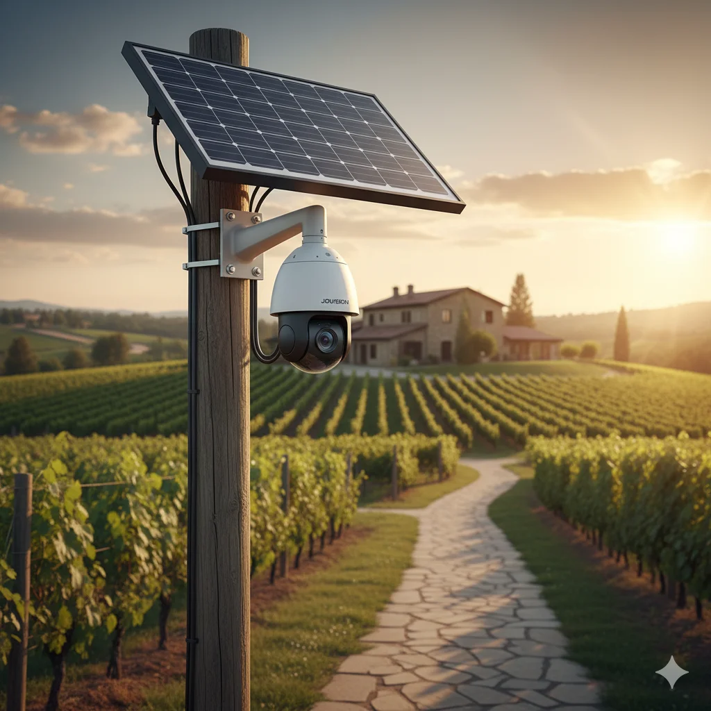 Solar security camera overlooking an Australian rural property