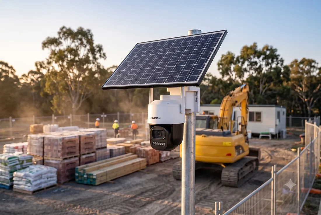 Jovision solar 4G camera monitoring an Australian construction site