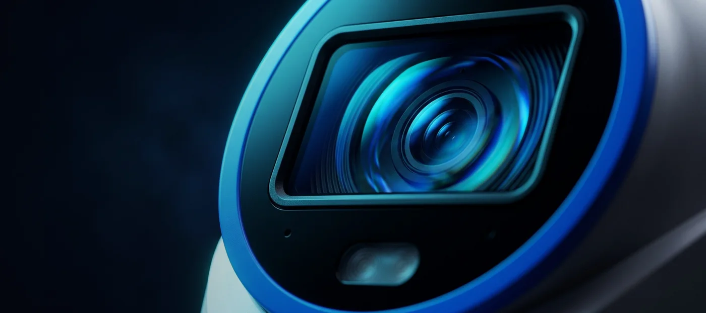 Security camera lens close-up — price match on genuine Australian stock