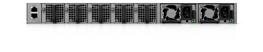 Enterprise Firewall Core rear panel with dual hot-swappable 550W power supplies