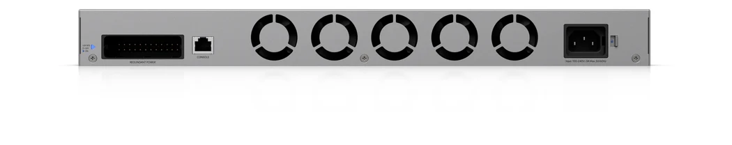 UDM Beast rear panel with fans, AC input and RPS DC backup