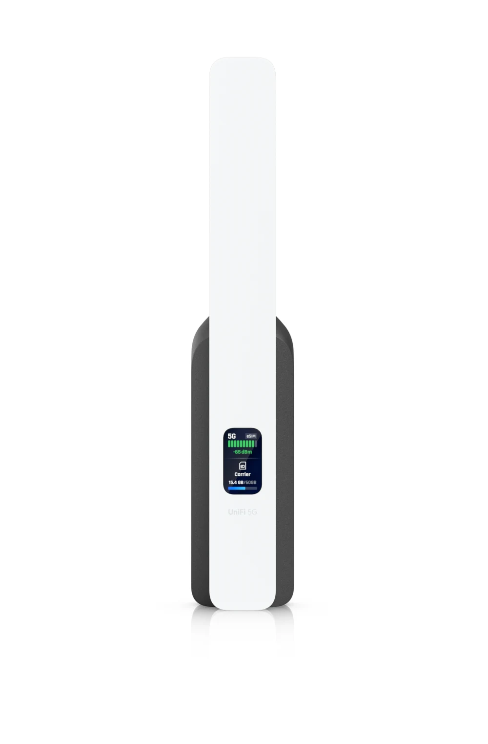 Ubiquiti UniFi U5G 5G RedCap PoE internet backup antenna on desk stand