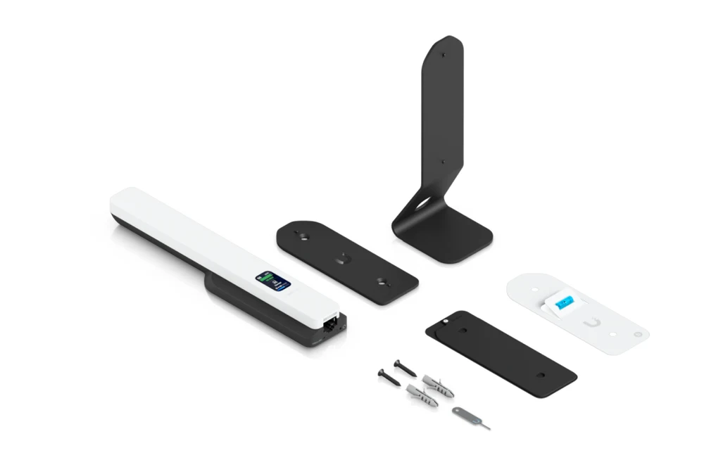 UniFi U5G kit with desk stand, wall and window mounts