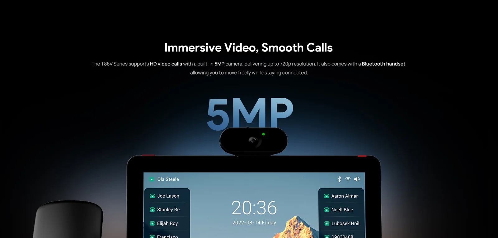 Yealink T88V Pro 5 MP camera for HD video calls