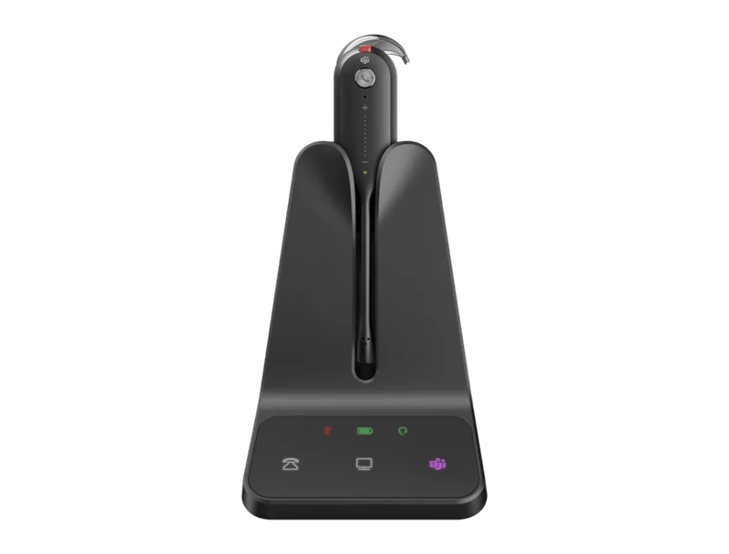 Yealink WH63 E2 convertible DECT headset in its base