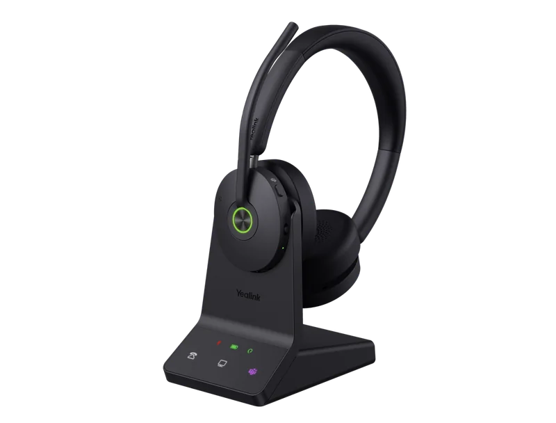 Yealink WH68 ANC DECT headset on the WHB680 base