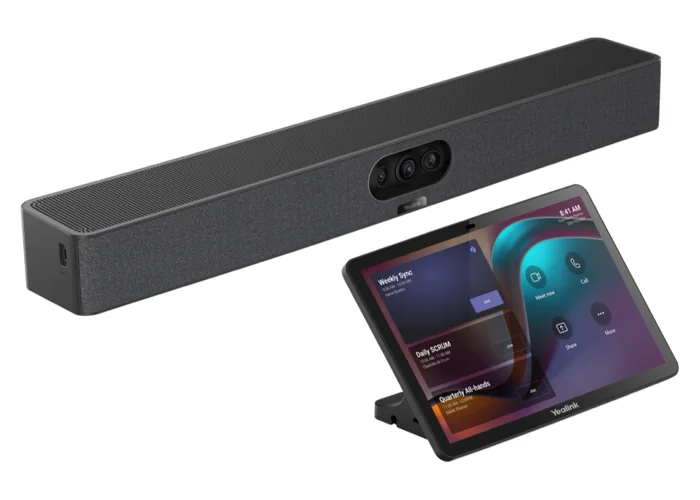 Yealink MeetingBar A25 triple-camera video bar with CTP25 touch console