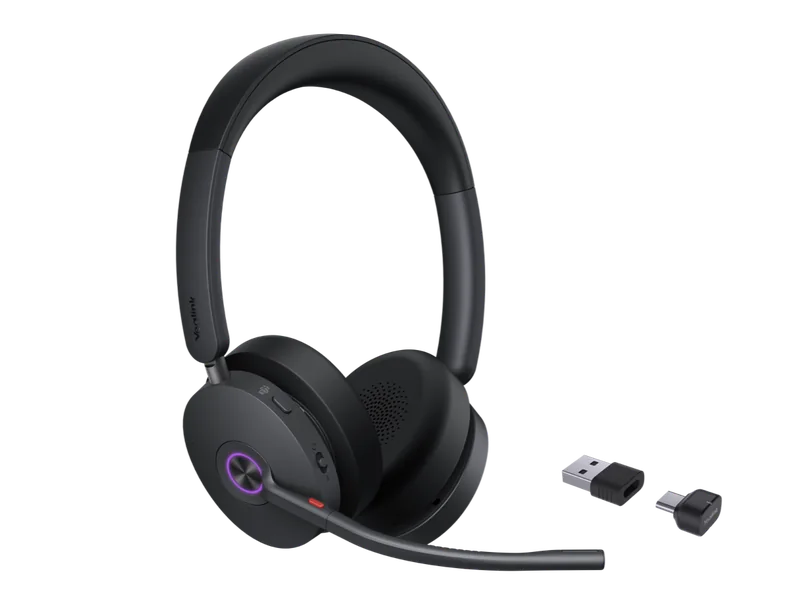 Yealink BH74 stereo Bluetooth headset with hybrid ANC and BT51-C USB dongle