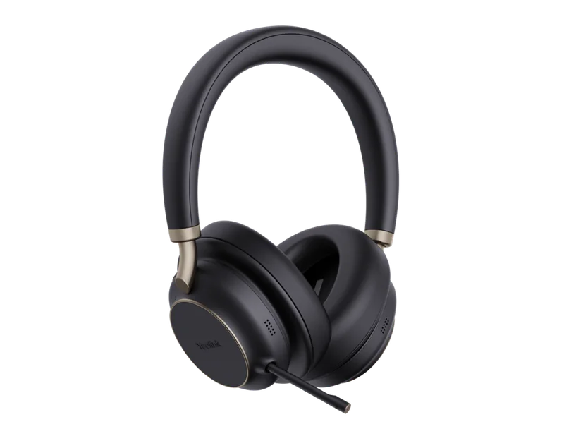 Yealink BH76 Plus over-ear Bluetooth headset with retractable boom microphone