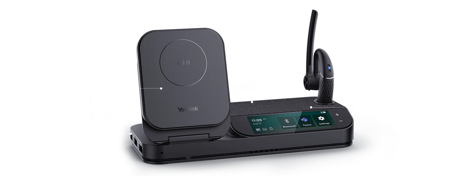 Yealink BH71 Workstation station with Bluetooth and USB connections, wireless charging, 3 USB hub ports and speakerphone