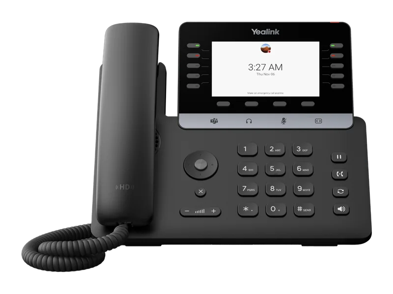 Yealink MP55 E2 Microsoft Teams phone with 4.3-inch screen and 10 LED line keys