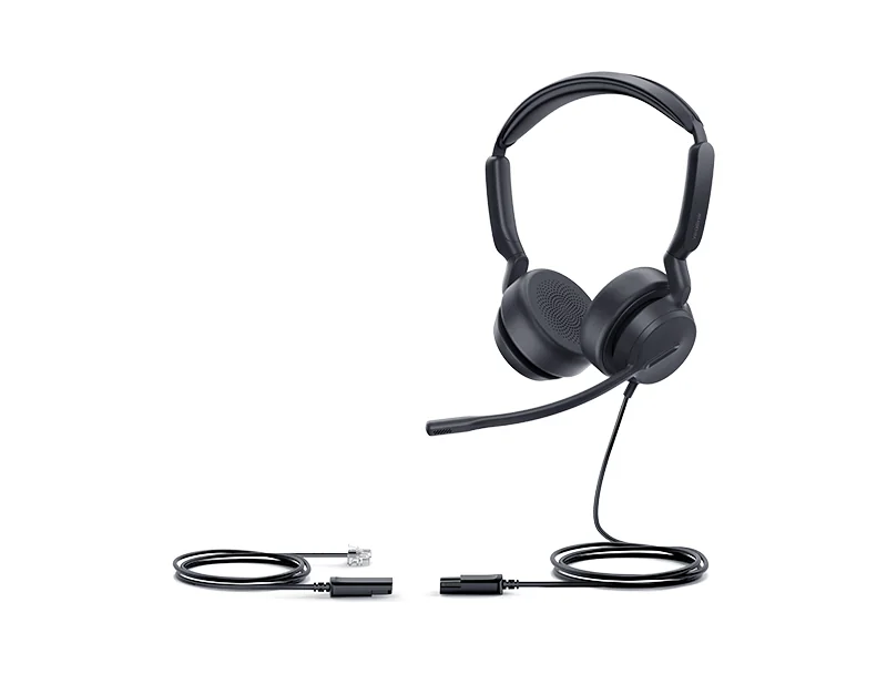 Yealink YHS36 E2 dual QD wired headset with QD to RJ9 cable