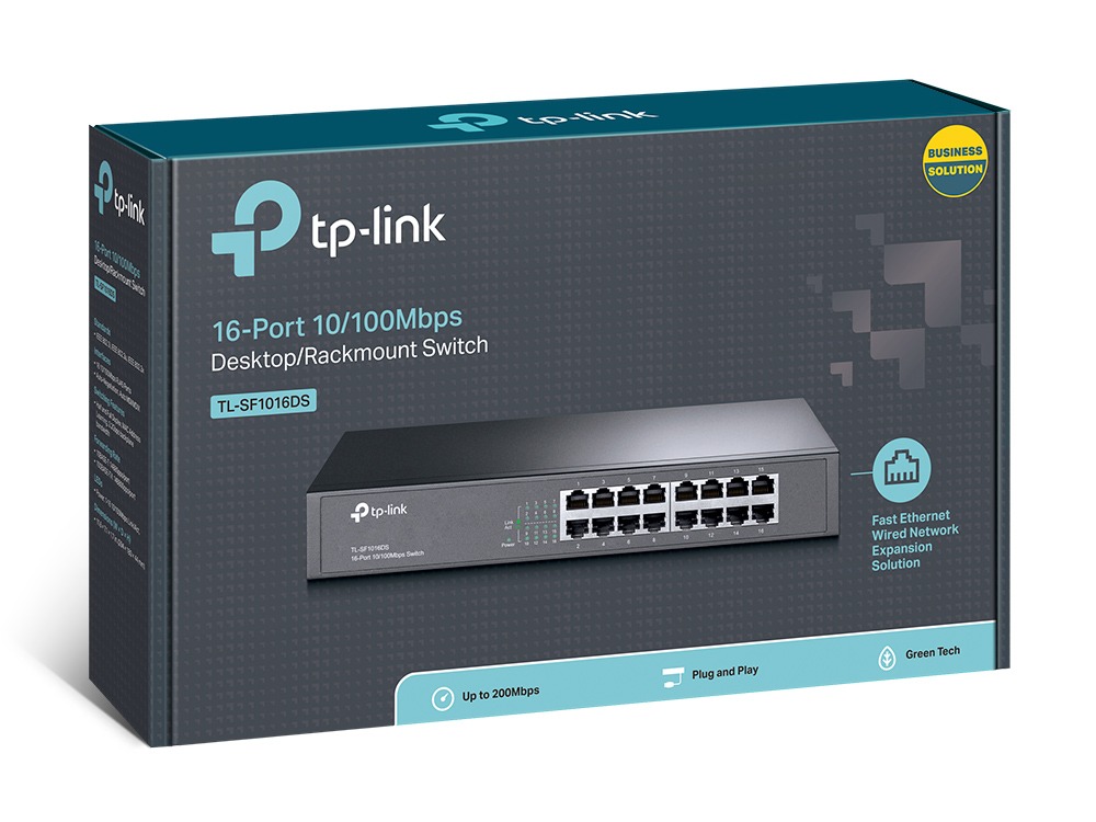 TP-Link TL-SF1016DS 16-Port 10/100Mbps Desktop/Rackmount Swi - view 3