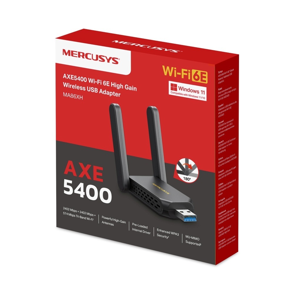 Mercusys MA86XH AXE5400 Wi-Fi 6E High-Gain Wireless USB Adap - view 4