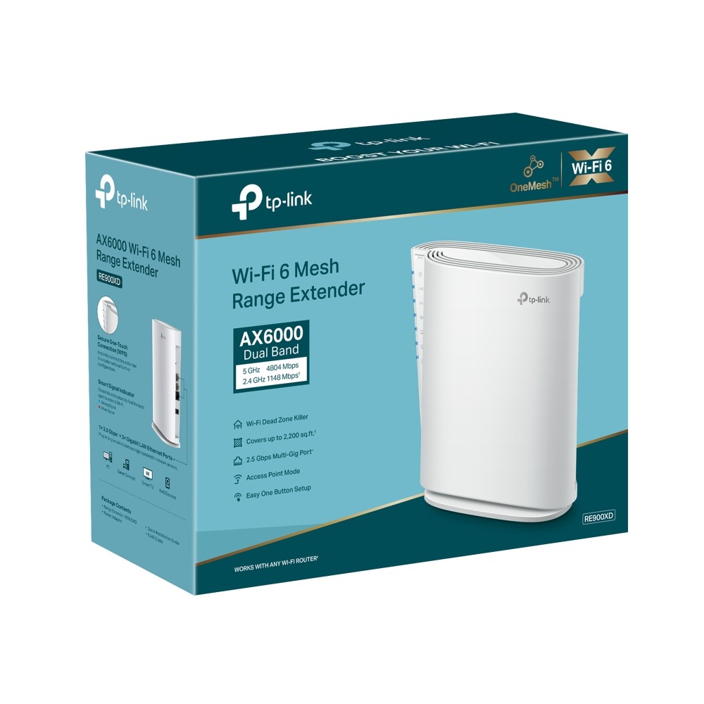 TP-Link RE900XD AX6000 Mesh Wi-Fi 6 Range Extender - view 3