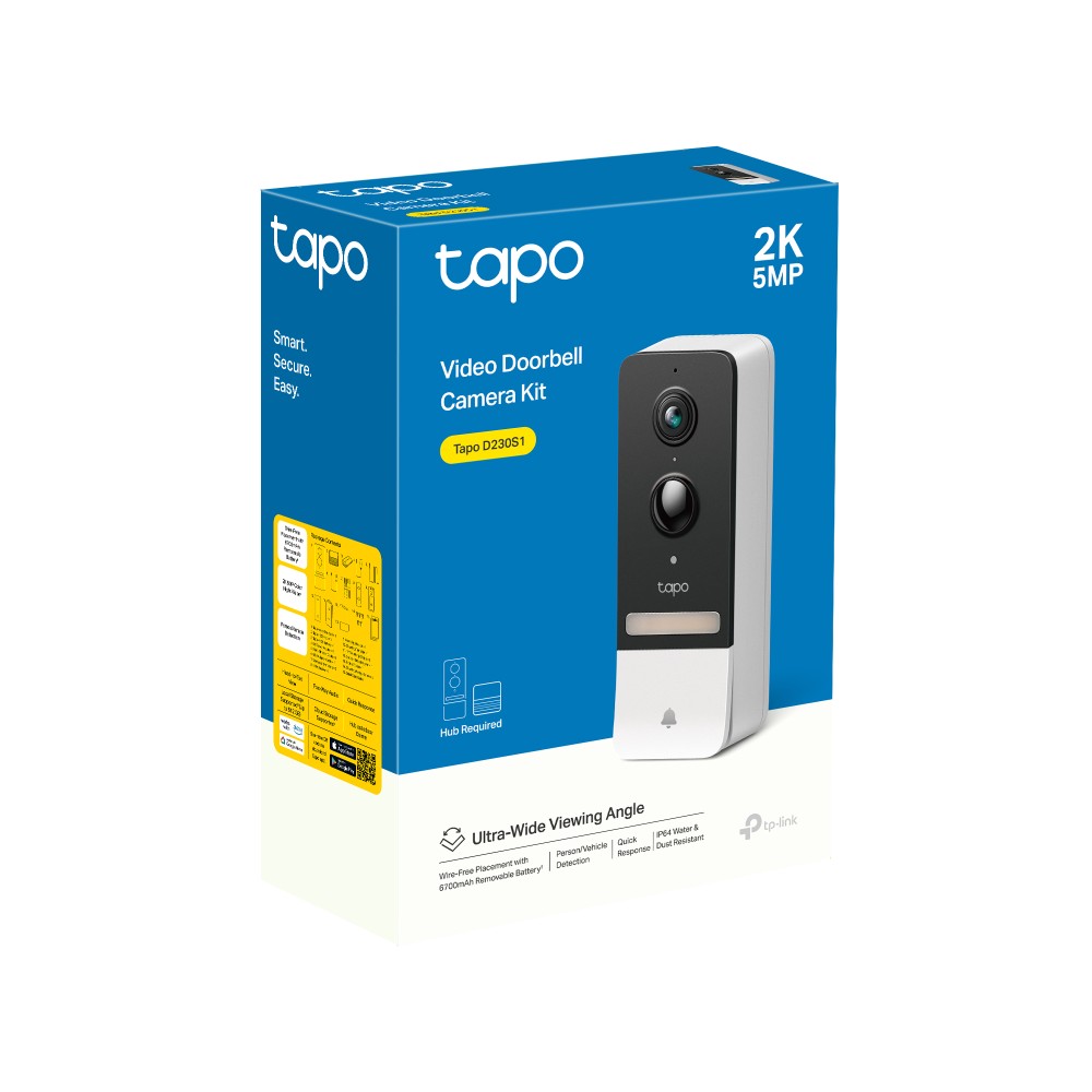 TP-Link Tapo D230S1 Smart Battery Video Doorbell Camera Kit - view 2