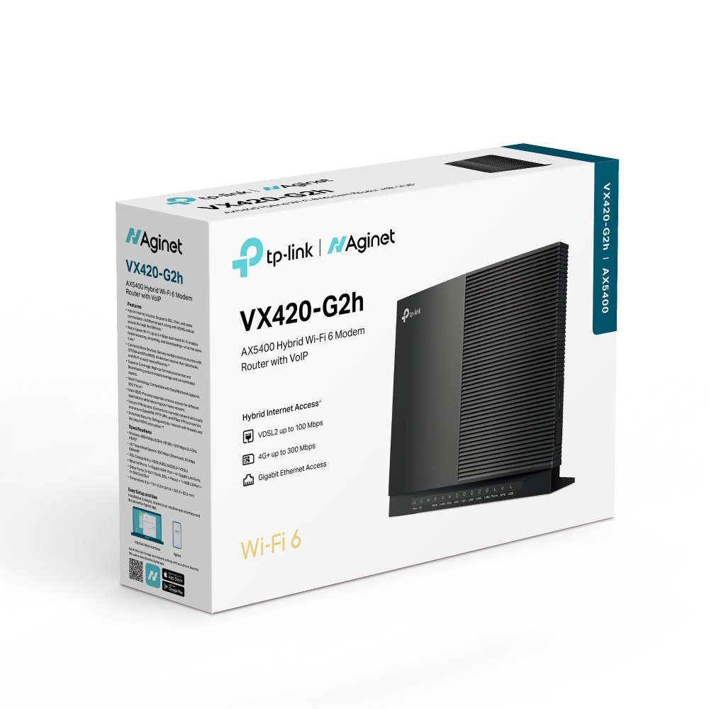 TP-Link VX420-G2h AX5400 Hybrid Wi-Fi 6 Modem Router with Vo - view 5
